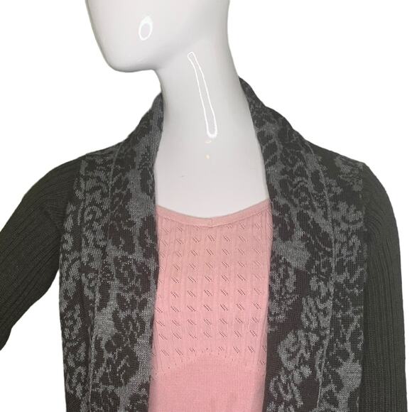 Silvia Novelli Noba Open Cardigan Size Small Fine Knit Floral Merino Woo… - Picture 2 of 12